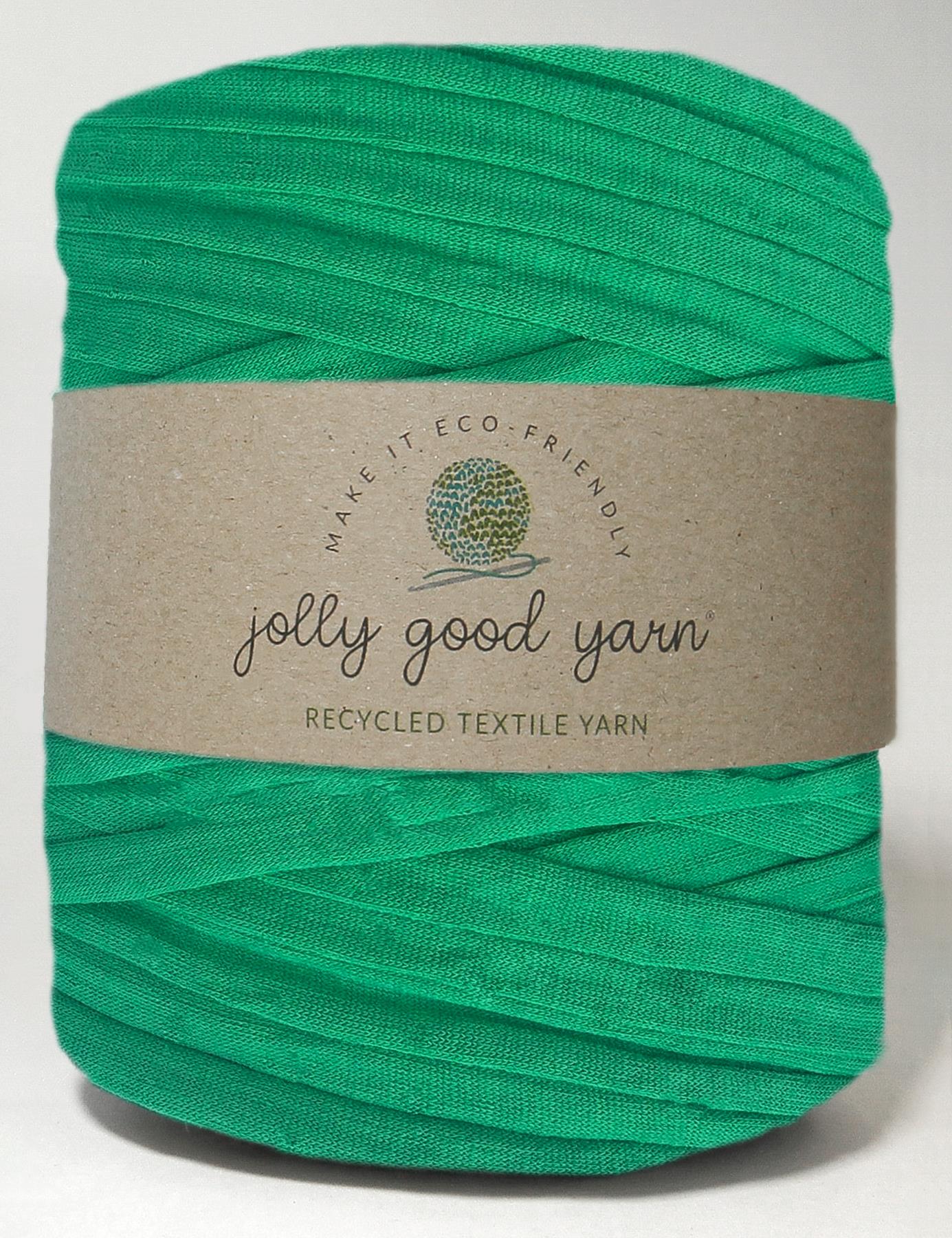 Bright jade green t-shirt yarn by Jolly Good Yarn (100-120m)