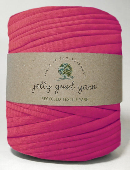 Fuchsia pink t-shirt yarn by Jolly Good Yarn (100-120m)