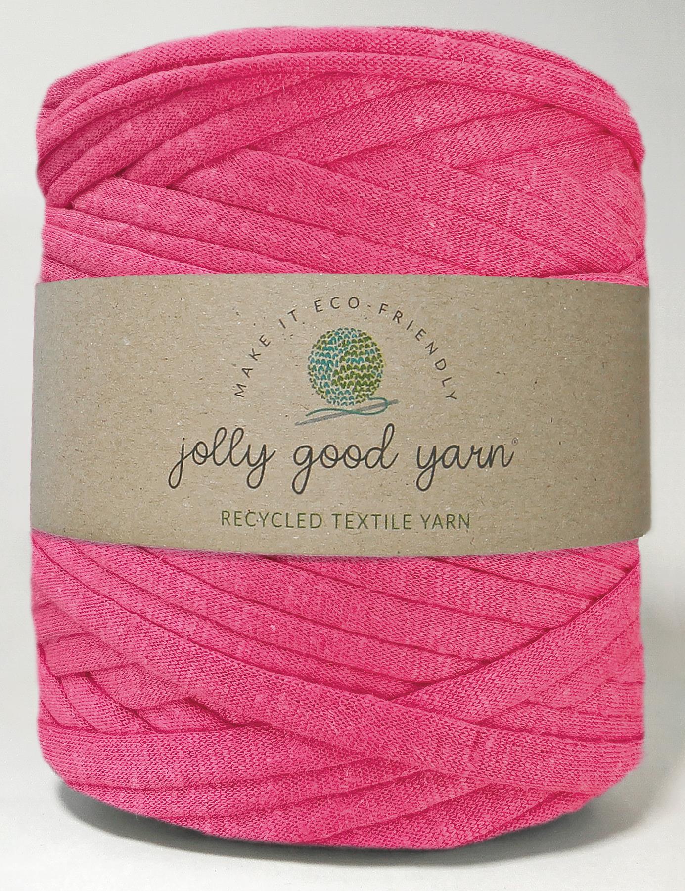 Fuchsia pink t-shirt yarn by Jolly Good Yarn (100-120m)