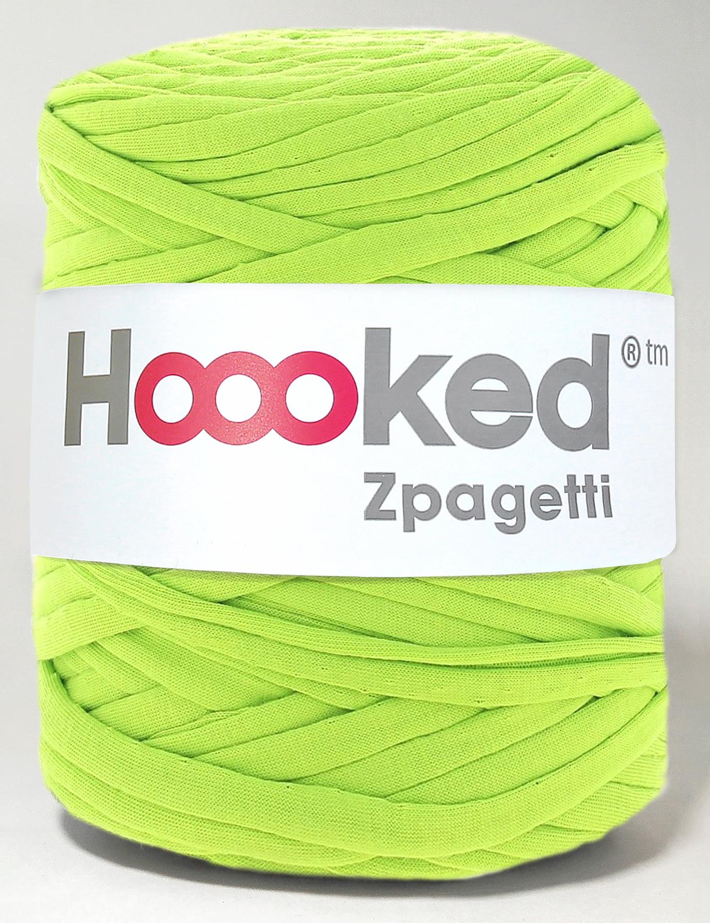 Neon lime green t-shirt yarn by Hoooked Zpagetti (100-120m)