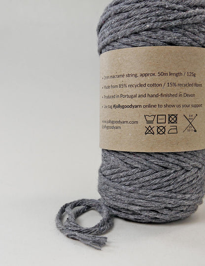 Rockbeare Grey 3mm Macrame String (125g)