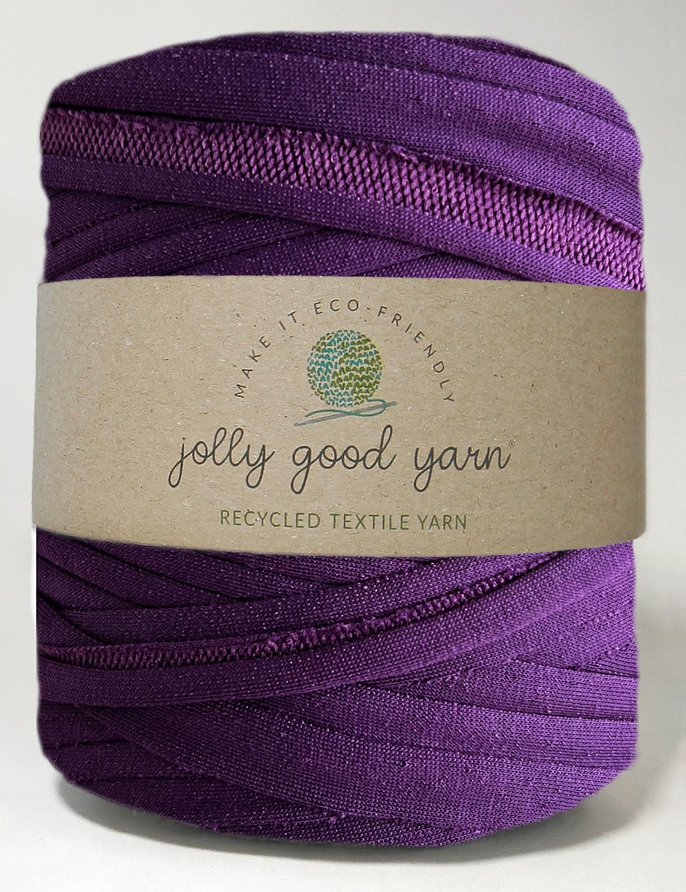 Rich purple with textured back t-shirt yarn by Jolly Good Yarn (100-120m)