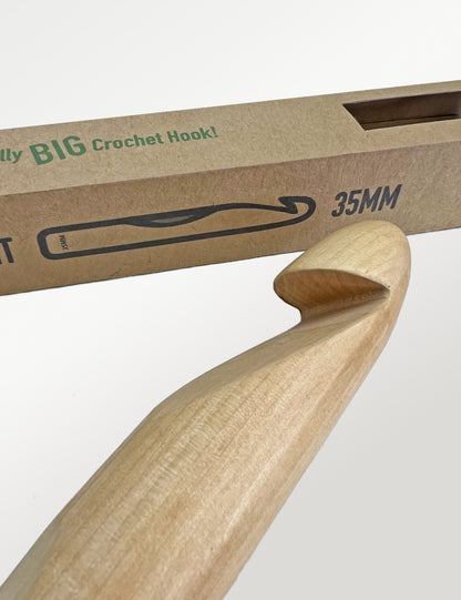 A Jolly BIG 35mm Wooden Crochet Hook!