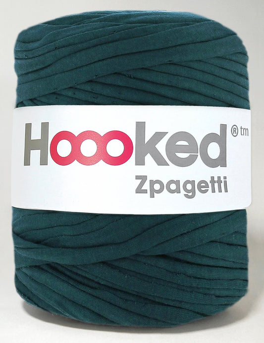 Bottle green t-shirt yarn by Hoooked Zpagetti (100-120m)