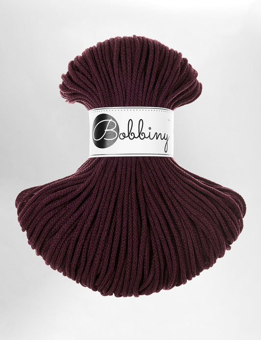 Bobbiny Burgundy 3mm Braided Macrame Cord (100m)