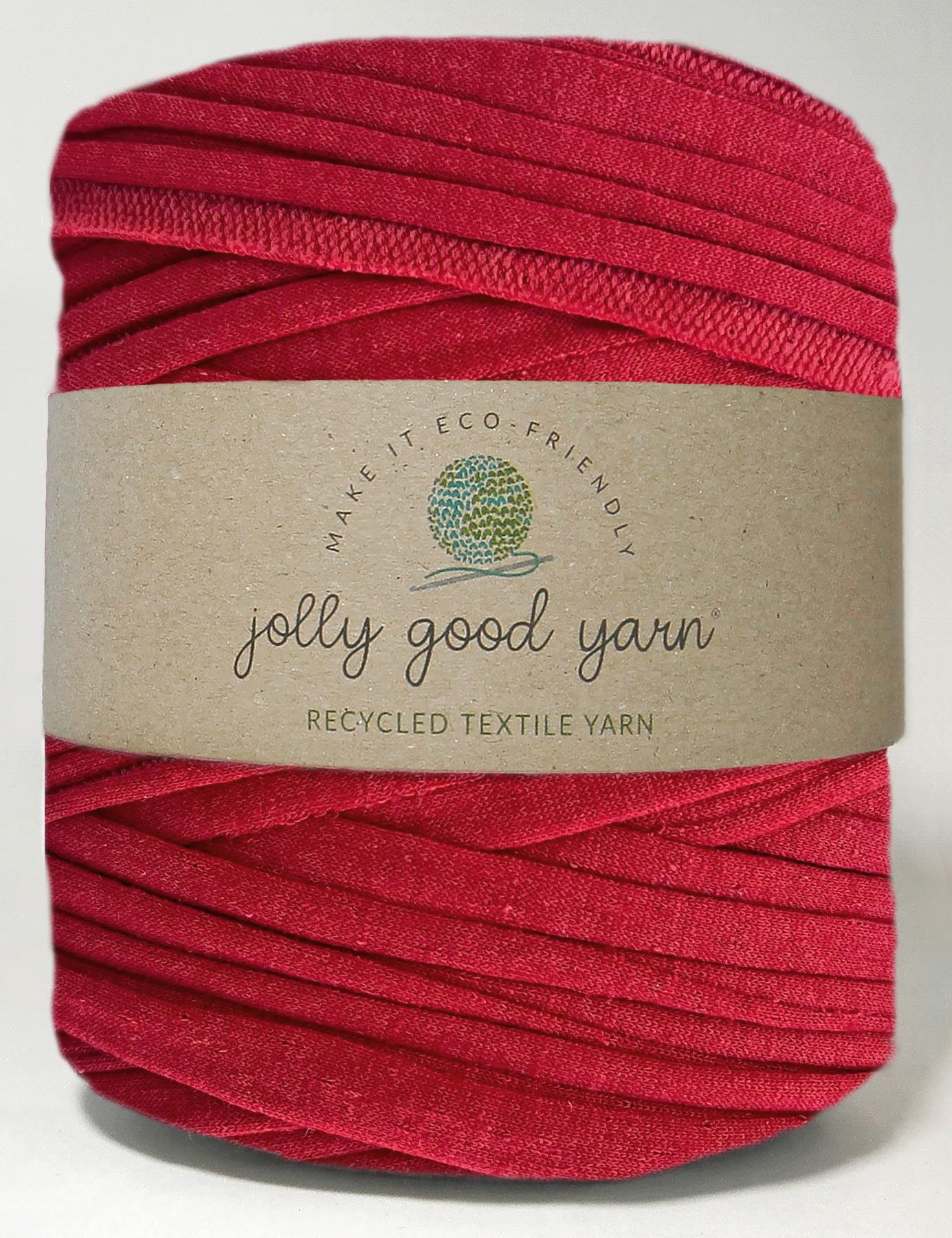 Textured-back red t-shirt yarn by Jolly Good Yarn (100-120m)