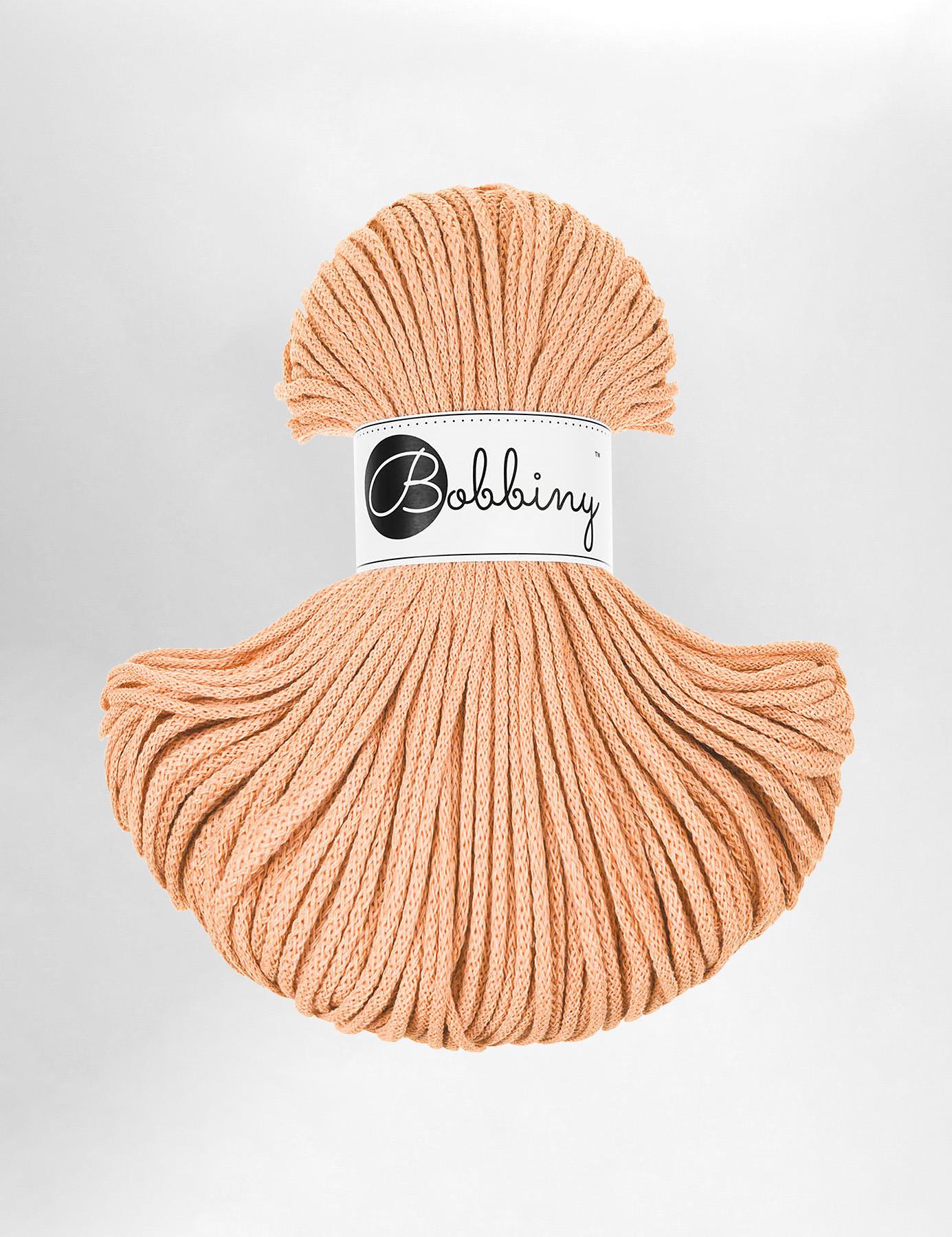 Bobbiny 3mm Peach Fuzz Braided Cord – Recycled Cotton Macrame Rope ...