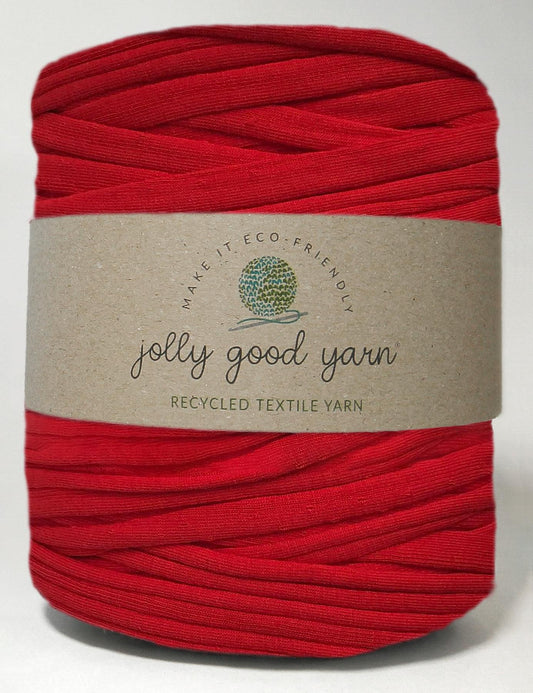 Rich red t-shirt yarn by Jolly Good Yarn (100-120m)