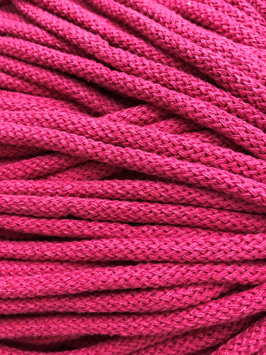 [CLEARANCE] 5mm fuchsia pink recycled cotton macrame cord