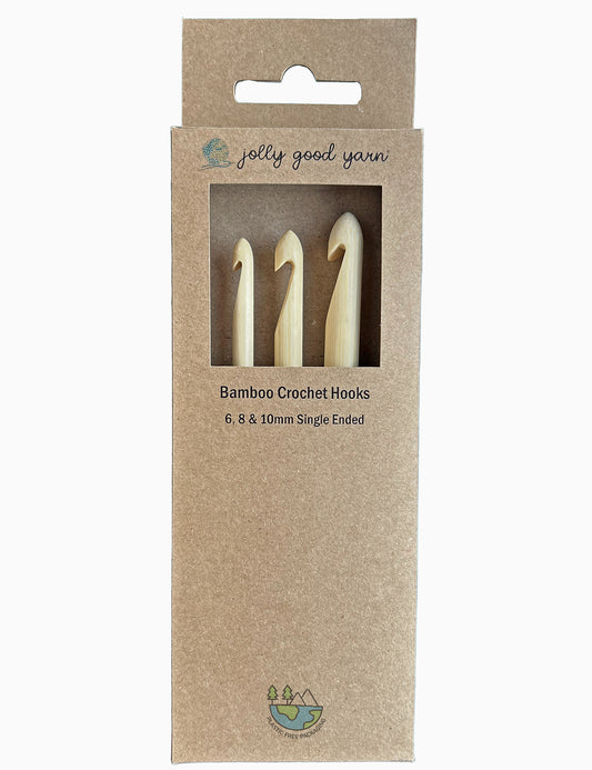 3 Pack Bamboo Crochet Hooks (6-10mm)