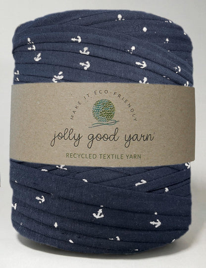 Anchor navy patterned t-shirt yarn (100-120m)