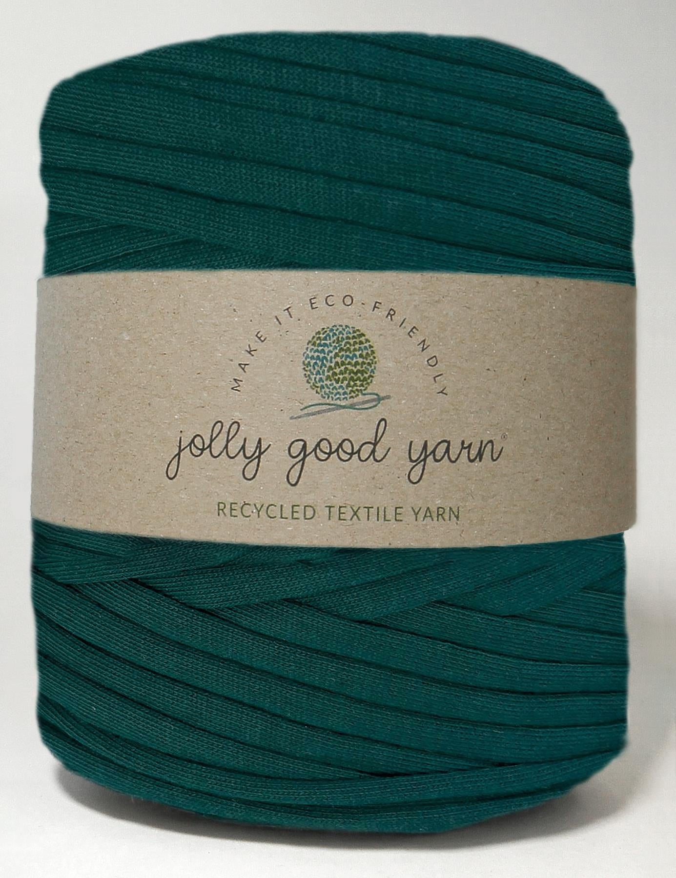 Bottle green t-shirt yarn by Jolly Good Yarn (100-120m)