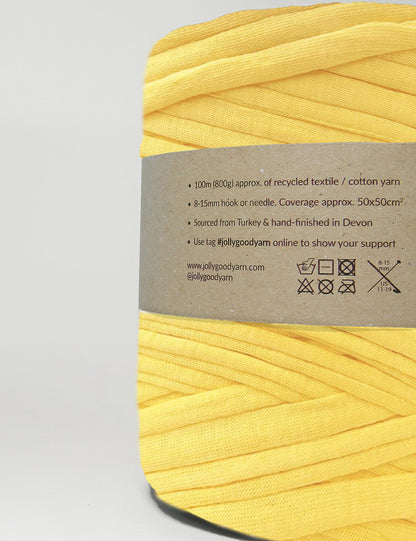 Bright butter yellow t-shirt yarn (100-120m)