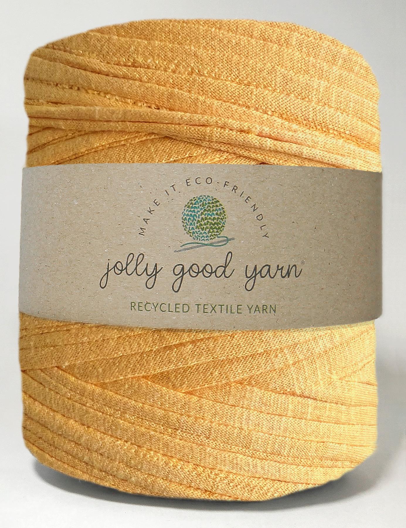 Textured warm yellow t-shirt yarn by Jolly Good Yarn (100-120m)