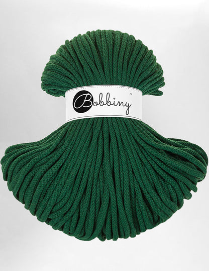 Bobbiny Pine Green 5mm Braided Macrame Cord (100m)