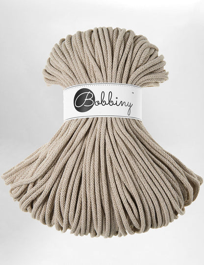 Bobbiny Beige 5mm Braided Macrame Cord (100m)