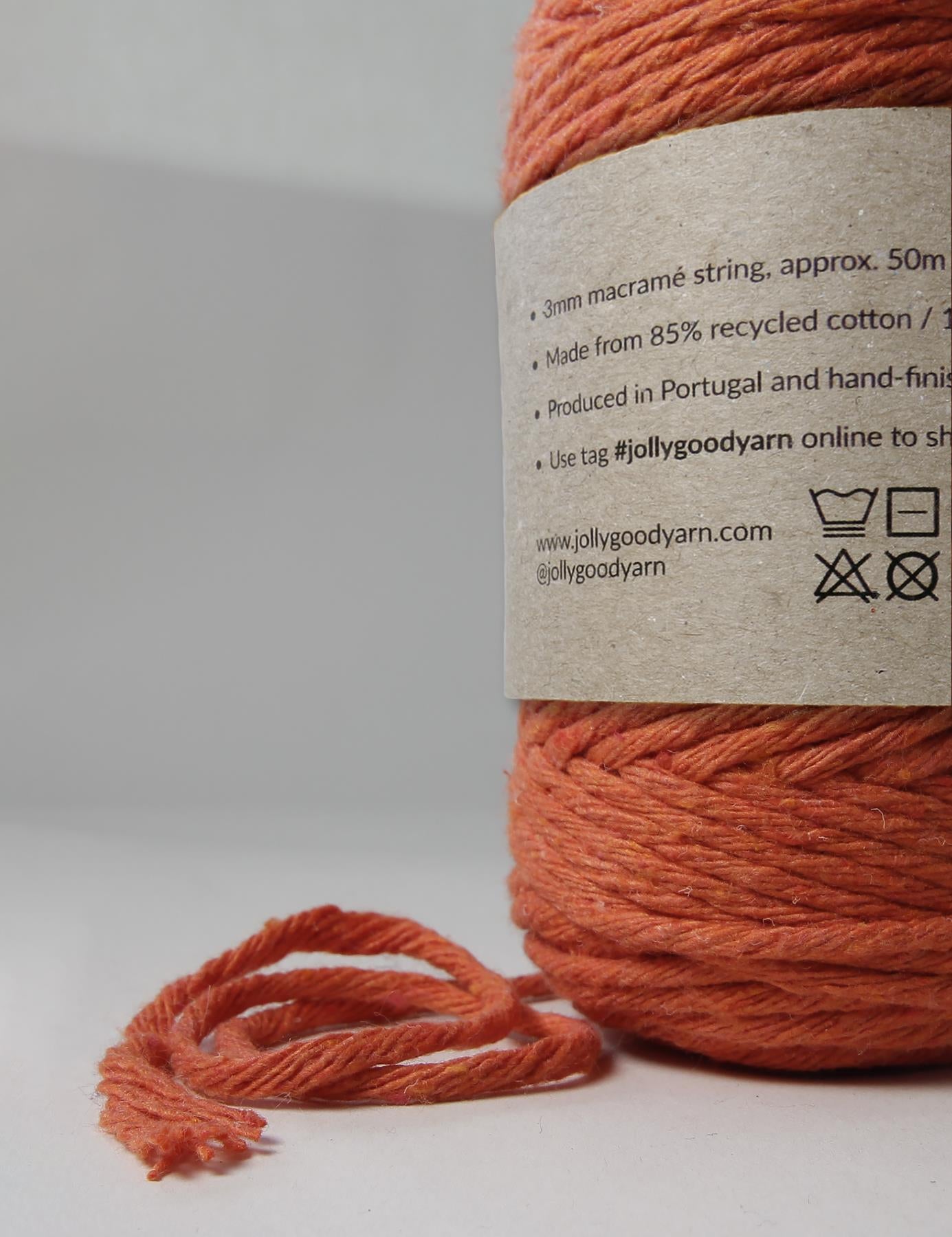 Cranford Orange 3mm Macrame String (125g)