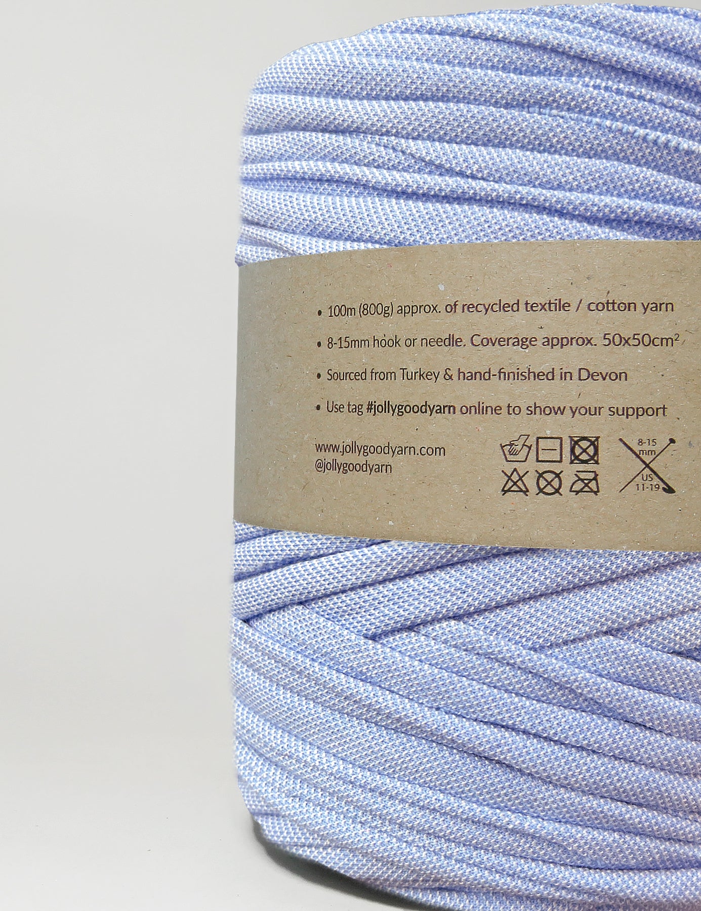 Pale Polo Blue T-Shirt Yarn, Recycled Cotton 800g (100m)