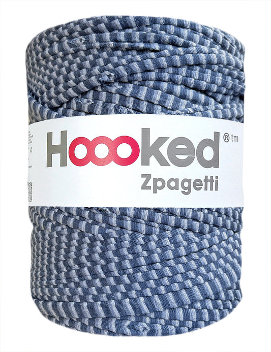 Striped blue t-shirt yarn by Hoooked Zpagetti (100-120m)