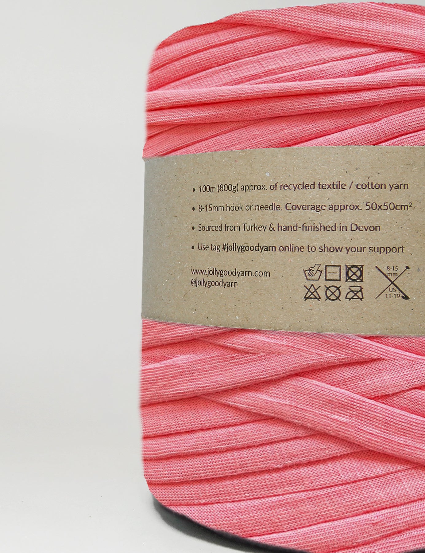 Warm vintage pink t-shirt yarn (100-120m)