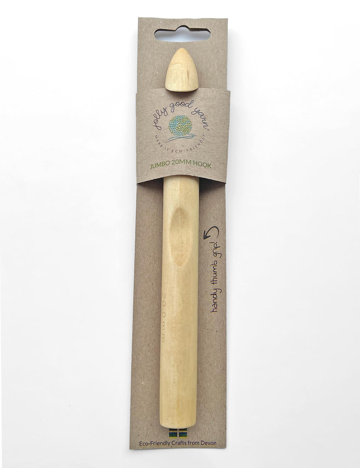 Giant 15mm Wooden Crochet Hook With Thumb-grip 